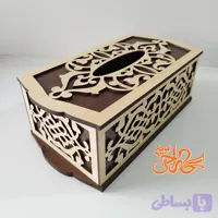جعبه دستمال کاغذی چوبی طرحدار