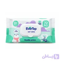 دستمال مرطوب درب دار اورتاپ Evertop بسته 72 عددی