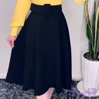 دامن نیم کلوش زنانه جنس مازراتی قد 70 میدی