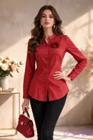 شومیز زنانه آستین بلند برندhlm