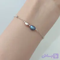 دستبند مروارید پرورشی و گوی نقره - نین گالری