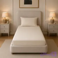 نیم ست کاور تشک 1 نفره کرم روشن