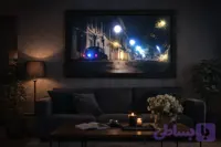 تابلو نوری فولکس (فلوکس) قورباغه‌ای در شب