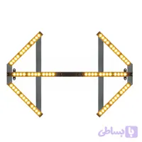 چراغ هشدار جهت‌نما (فلش ترافیکی) دو طرفه — 72 لامپ LED زرد انبه‌ای