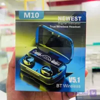 ایرپاد و هندزفری بی سیم مدل M10 با قابلیت پاوربانک و نمایشگر LED""فروش عمده""