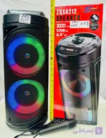 اسپیکر بلوتوثی قابل حمل ZQS-6212 دو باند 6.5 اینچ | 10 وات ×2 با نور RGB و میکروفون