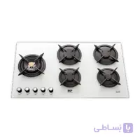 مستر پلاس گاز پنج شعله شیشه ای سفید 241W