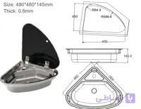 سینک کنج مخصوص کمپر و کاروان- راست