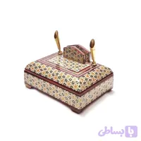 جاخودکاری خاتم کاری چوبی جعبه دار دو خودکار ۱۵ سانت