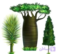 وکتور درخت کارتونی