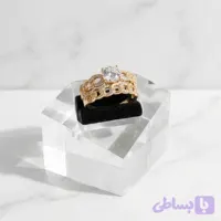 انگشتر برند ژوپینگ با نگین تک درشت و طراحی زنجیری