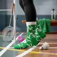 جوراب ساقدار سوپر پنبه نانو فانتزی طرح نایکی (Nike) آبرنگی سبز چمنی-سفید
