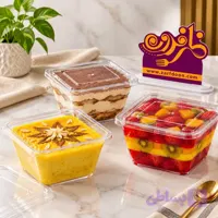 ظرف یکبار مصرف دسر کریستالی درب دار ۵۰۰ سی سی
