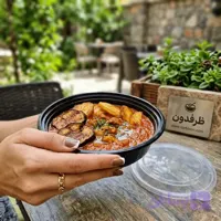 ظرف ماکروفری مشکی گرد نیم پرسی یکبار مصرف