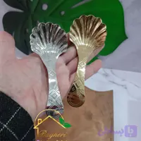 قاشق صدفی دسته کوتاه نقره ایی