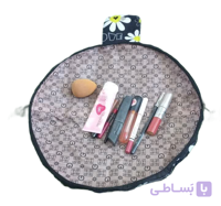 کیف آرایشی میکاپ بگ دایره ای پارچه ای بنددار جادویی