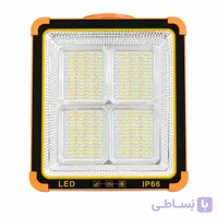 پروژکتور خورشیدی LED چهار پنل IP66 | مناسب فضای باز و کمپینگ