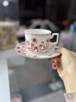 فنجان نعلبکی لته خوری قرمز