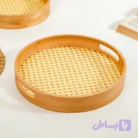 سینی بامبو گرد کف حصیری