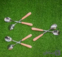قاشق چایخوری دسته سرامیکی صورتی