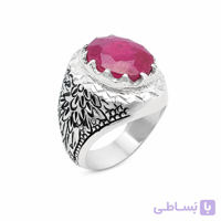 انگشتر مردانه نقره 925 با نگین گارنت آفریقا