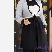 مانتو دوتیکه زیره قلبی جنس کرپ پلاس اعلا فری سایز مناسب 38تا 44 تنخورشیک
