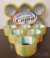 چسب پهن بی‌صدا Coma | چسب کارتن مقاوم و نرم | بسته ۶۰ عددی