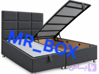 تختخواب باکس هتلی جکدار دوتیکه با تاج تخت خواب (کد 1CD1B)