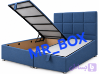 تختخواب باکس هتلی جکدار دوتیکه با تاج تخت خواب (کد XJU6Y)