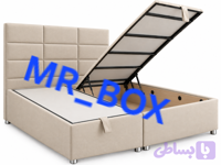 تختخواب باکس هتلی جکدار دوتیکه با تاج تخت خواب (کد XFHMR)