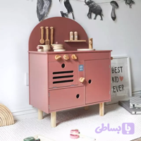 آشپزخانه اسباب بازی چوبی کودک مدل 5003 cabinet Rustic wooden
