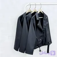 کت چرم کوتاه زنانه کمربند دار