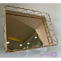 سینی فلزی کف ایینه ای مدل قلبی لوکس