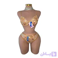 ست سوتین دانتل توری شیری تیریتی TRT