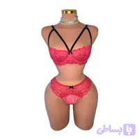 ست سوتین و شورت هارنس دار صورتی شین SHEIN
