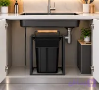 سطل زباله کشویی داخل کابینتی – مشکی