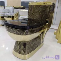 توالت فرنگی مشکی طلایی کد ۱۲۴