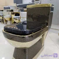 توالت فرنگی گاتریا مشکی طلایی کد۱۲۵