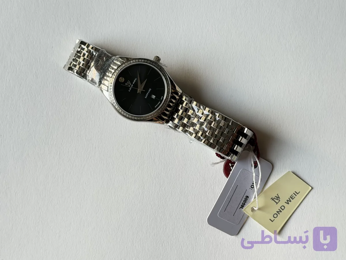 ساعت زنانه لوندویل بندفلزی صفحه مشکی 50059L