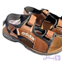 صندل طبی مردانه آدیداس سه چسبه زیره PU رنگ عسلی (کد J0MDQ)