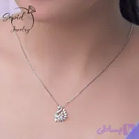 گردنبند نقره قو جواهری مارکیز