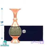 گلدان خاتم کاری مسی اندازه 16 سانتیمتر