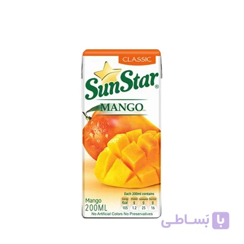 آبمیوه سان استار با طعم انبه حجم 200 میلی لیتری – باکس 36 عددی