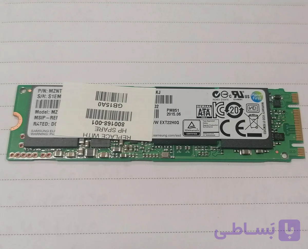 هارد ssd hp M.2 2280 samsung 256GB دو شیار
