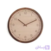 ساعت چوبی دیواری مدل کیان چوب روسی رنگ گردویی صفحه بلوط روشن