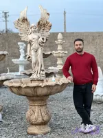 آبنما طرح برگی با مجسمه بالدار