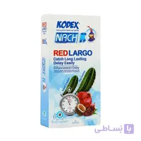 کاندوم بزرگ کننده و تاخیری مدل رد لارگو KODEX RED LARGO ناچ کدکس بسته 12 عددی