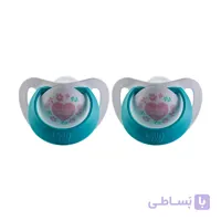 پستانک ارتودنسی پینو بیبی دسته سبز آبی سایز 6 _ 18 بسته دو عددی