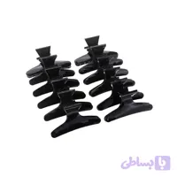 و قیمت گیره تقسیم مو پروانه ای مجموعه 12 عددی رنگ مشکی