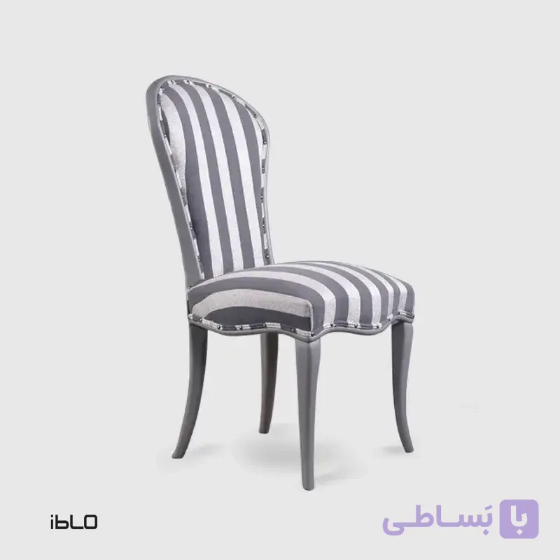 صندلی چوبی نئوکلاسیک لنا (طوسی راه راه)
